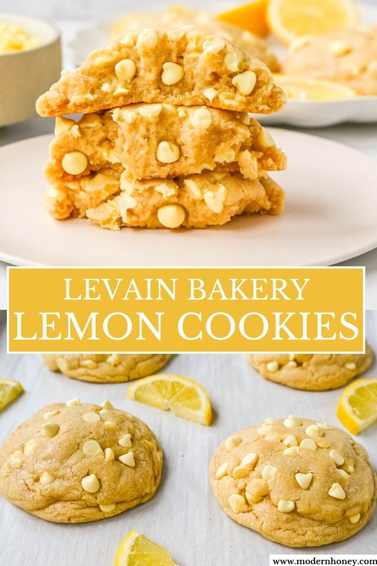 lemon cookies stacked on top of each other