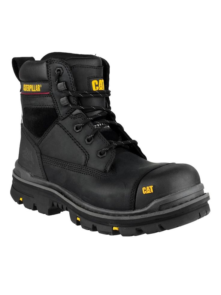 CAT Gravel 6 Inch Safety Boots - Black | very.co.uk Industrial Boots, Boot Stand, Safety Boots, Work Safety, Safety Shoes, Designer Boots, Dc Sneaker, Boots Black, Work Boots