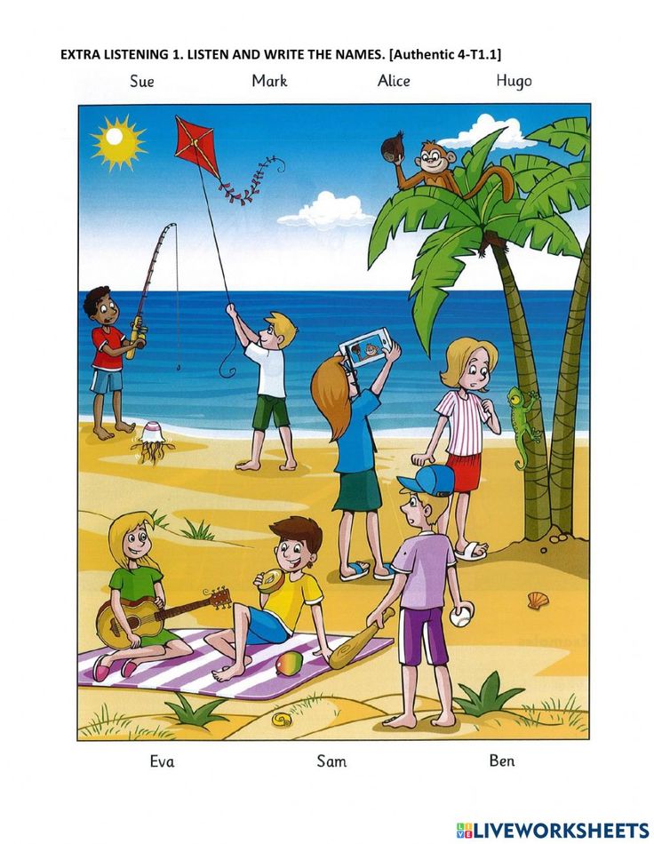 the worksheet for teaching children to learn how to fly kites on the beach