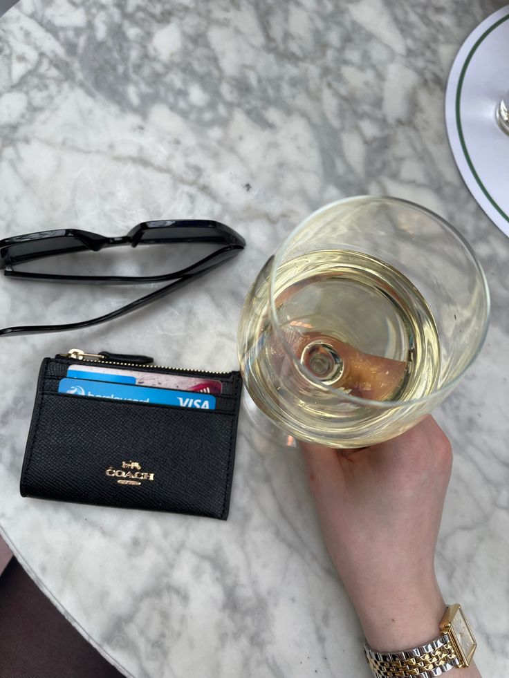 Coach Card Holder Aesthetic, Card Holder Coach, Coach Card Wallet, Card Holder Aesthetic, Coach Card Holder, Ysl Wallet, Inside My Bag, Drinking Wine, Bag Suitcase