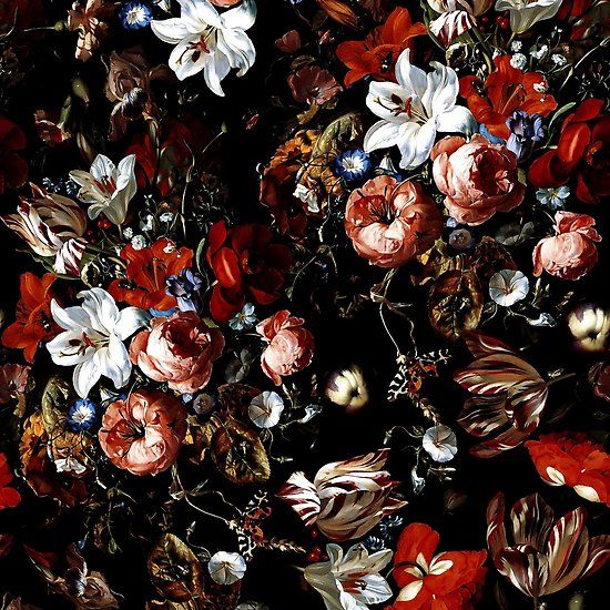 an image of a bunch of flowers that are in the middle of some kind of painting