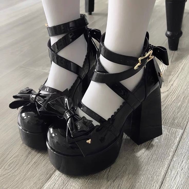 Kawaii Platform Shoes, Sepatu Platform, Mary Jane High Heels, Dr Shoes, Womens Mary Janes, Mary Jane Shoes Womens, Platform Mary Janes, Chunky Sandals, Chunky High Heels