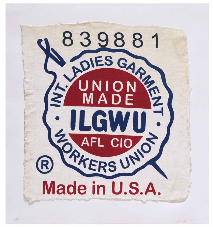 an old union made llgwu patch with the words made in u s a