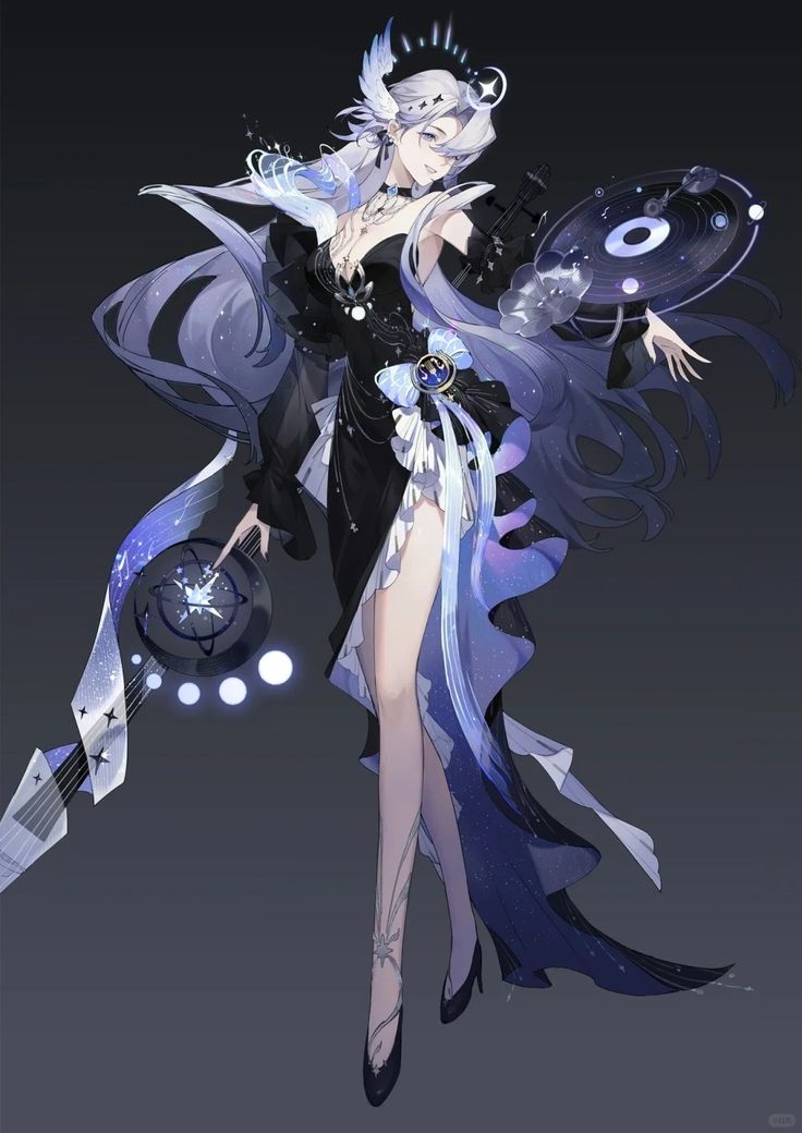 an anime character with long white hair and blue eyes, holding a large object in her hand