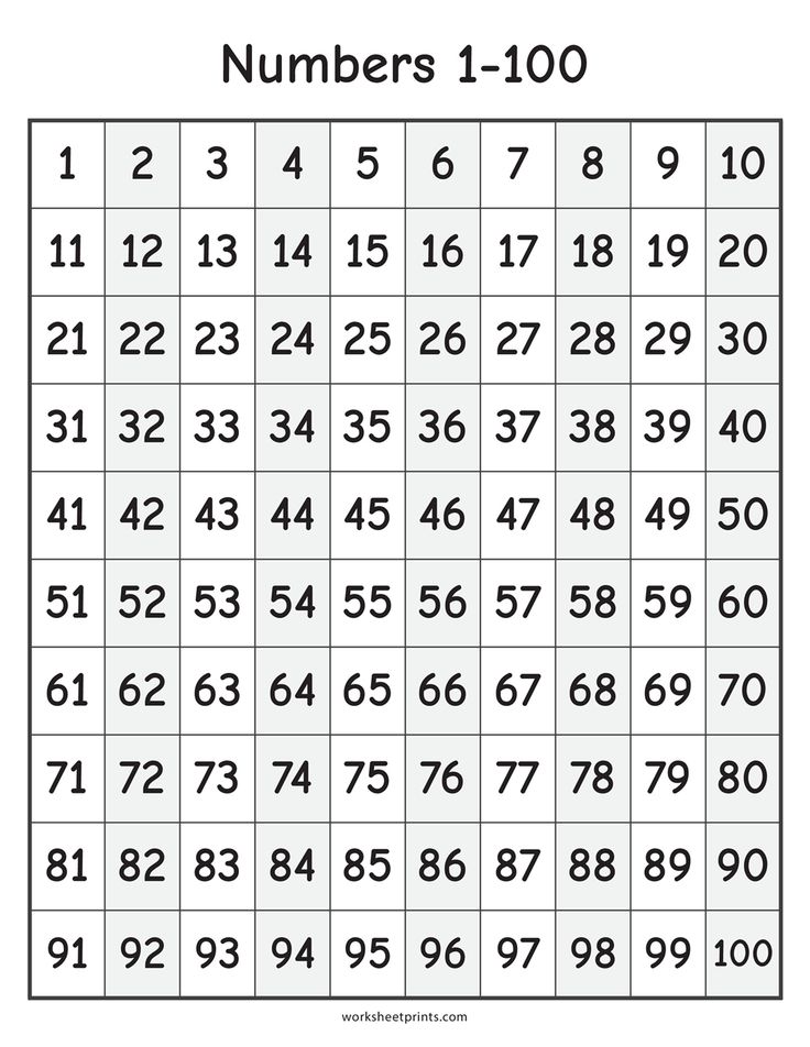 the numbers 1 - 100 worksheet is shown