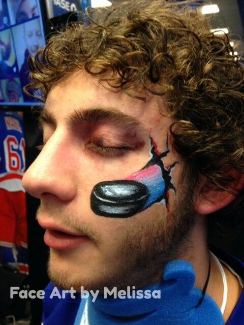 Hockey Hockey Face Paint Ideas, Hockey Face Paint, Face Painting Easy, Face Painting Designs, Ice Hockey, Face Art, Face Painting, Hockey, Carnival Face Paint