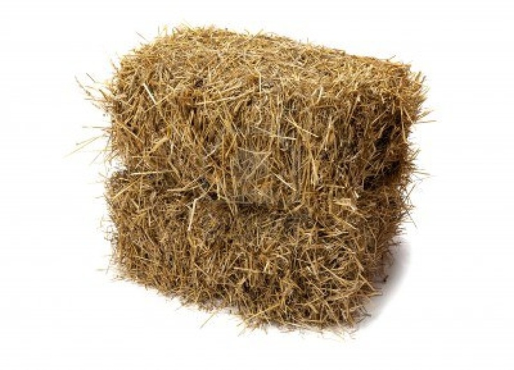 hay bale on white background with clippings to cut out the top and bottom