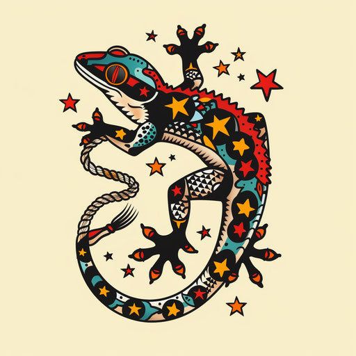 Gecko Tattoo Master Kit Traditional Gecko Tattoo, Party Animal Tattoo, Gemini Traditional Tattoo, Tree Frog Tattoo Design, Belly Rocker Tattoo, Get What You Get Tattoo, American Traditional Octopus, American Trad Flash, Crested Gecko Tattoo