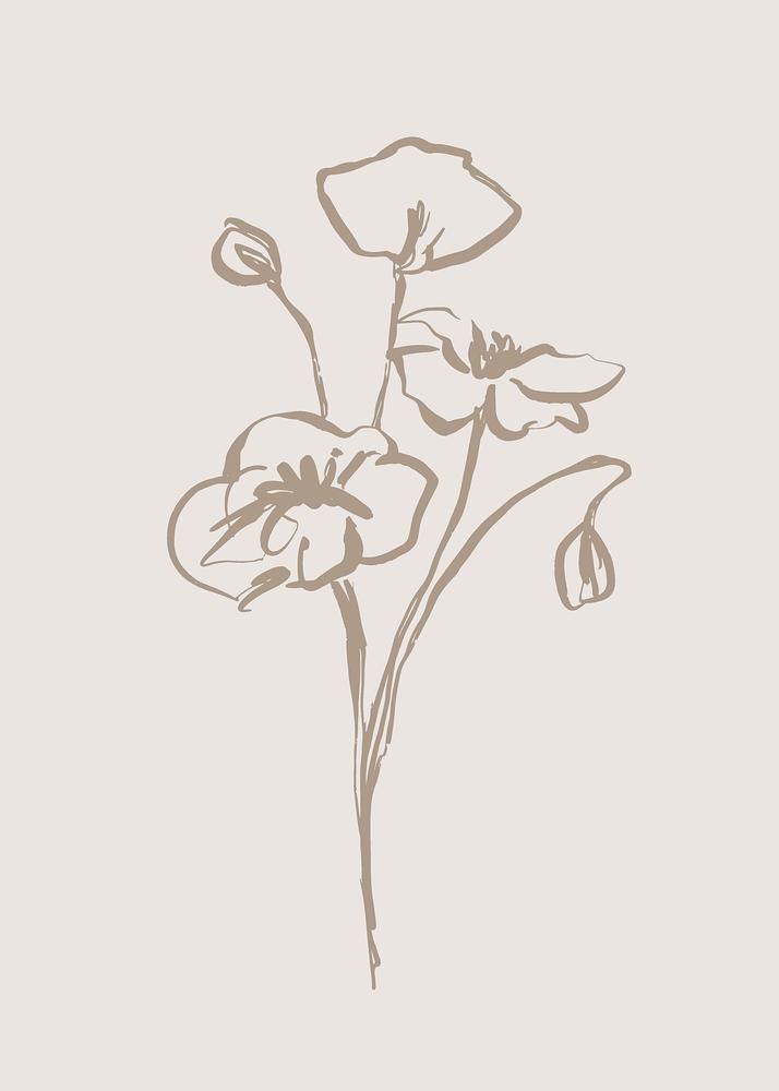 a drawing of some flowers on a white background