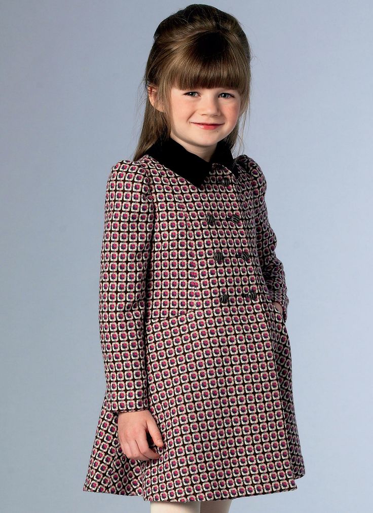 Collar Variations, Kids Frocks Design, Kids Dress Wear, Peacoats, Kids Fashion Dress, Fitted Jacket