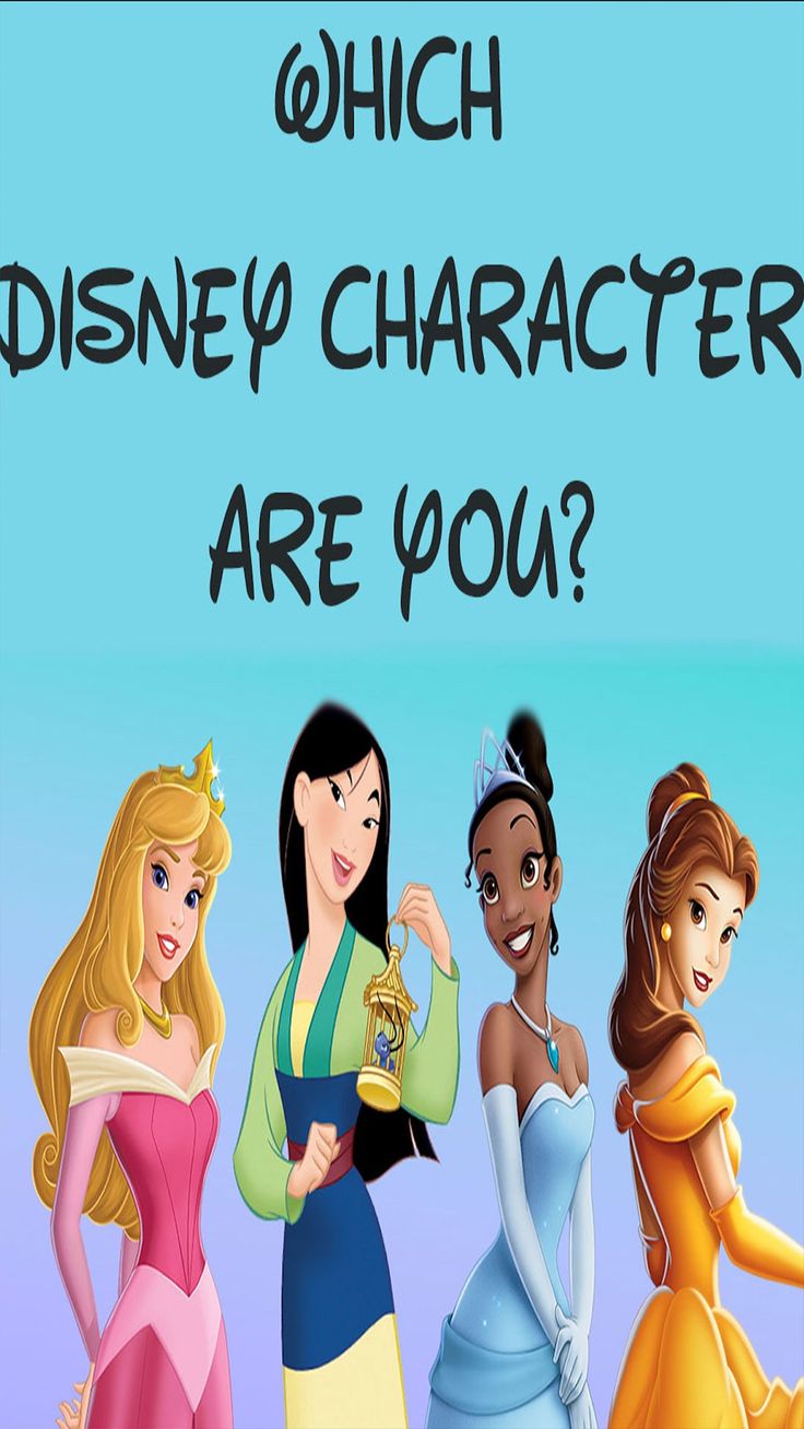 an image of disney characters with the words which character are you?