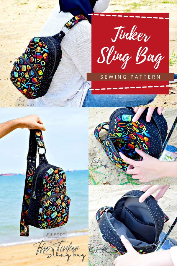 the zippered sling bag sewing pattern is easy to sew