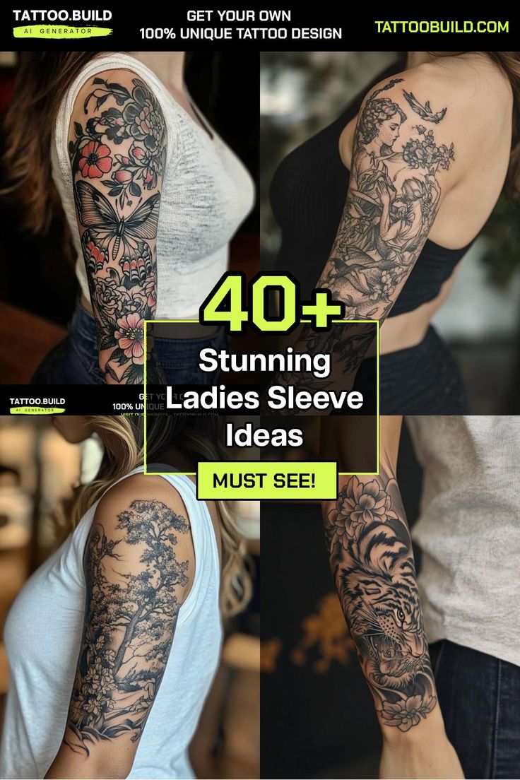 Ladies Sleeve Tattoo Ideas Gallery Unique Stylish Designs Body Art Tattoos Female Sleeve, Dark Floral Sleeve Tattoos For Women, Women’s Upper Arm Wrap Tattoo, Womens Full Sleeve Tattoo Ideas, Badass Sleeve Tattoos For Women, Top Arm Sleeve Tattoo Women, Shoulder Tats For Women Half Sleeves, Sleeve Ideas Women, Shoulder Sleeve Tattoos For Women Unique