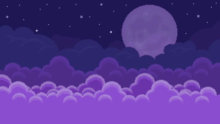 an image of a purple sky with stars and clouds