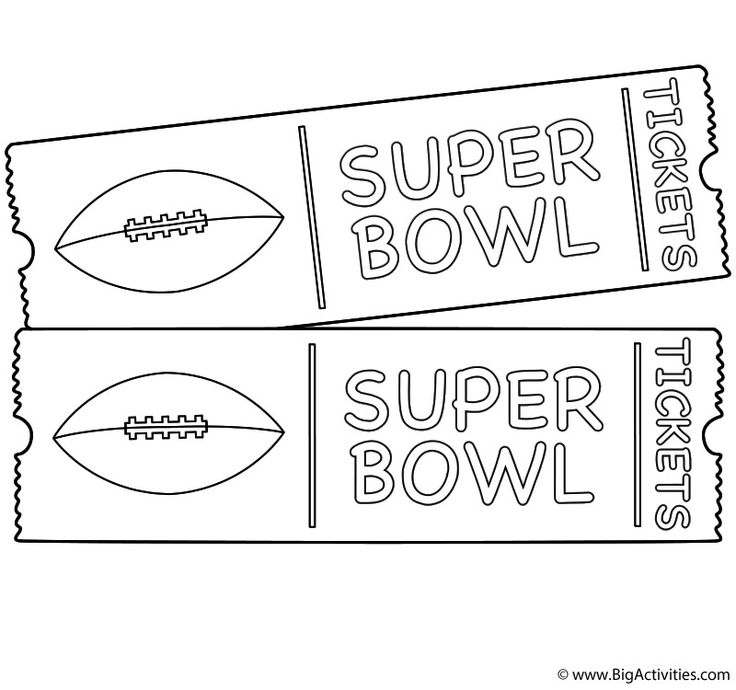 two super bowl tickets with the words super bowl on them and an image of a football