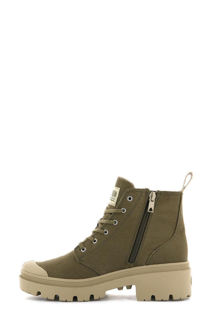 A tonal logo patch accentuates the sporty style of a high-top–inspired bootie set on a sturdy lugged sole. Lace-up style; inside zip closure Textile upper and lining/rubber sole Imported Women's Shoes Casual Fall Platform Boots For Streetwear, High Ankle Outdoor Sneakers For Fall, Outdoor High Ankle Sneakers For Fall, High Ankle Fall Outdoor Sneakers, Outdoor Canvas Boots For Fall, Casual Platform Boots For Fall Streetwear, Casual Fall Streetwear Platform Boots, Sporty Ankle Boot Sneakers With Lug Sole, Sporty Sneakers With Lug Sole Ankle Boot