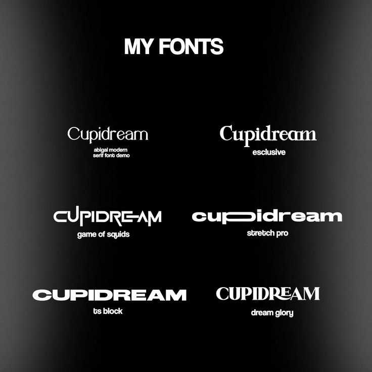 some type of font that is black and white with different colors, shapes and sizes