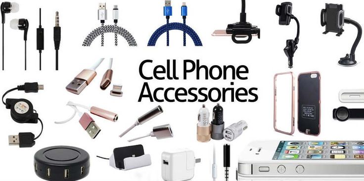 cell phone accessories are displayed with the words cellphone accessories