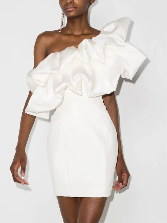 eshop-robe-de-mariee-fartech-blog-mariage-madame-c-2 Ruffled One Shoulder Dress, Mini Evening Dress, Bridal Events, Off Shoulder Evening Dress, Xxxl Dress, Evening Mini Dresses, Solace London, One Shoulder Mini Dress, Eve Outfit