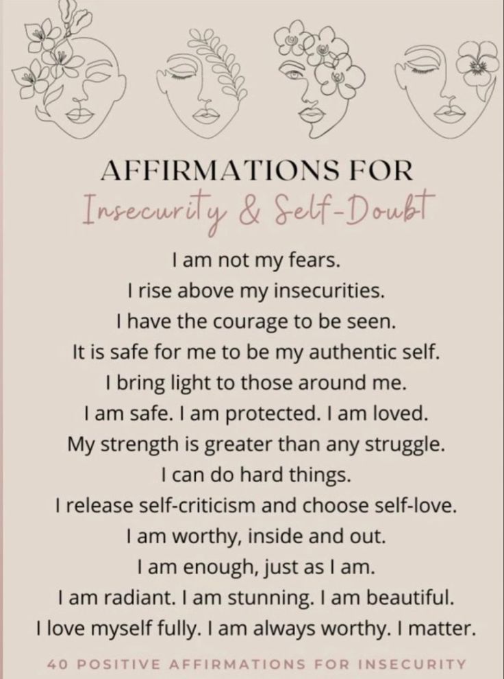 an affirmation poem with three women's faces