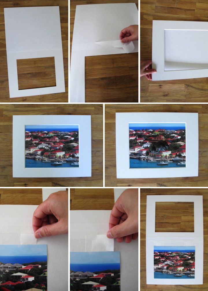 the process to make a photo frame out of paper