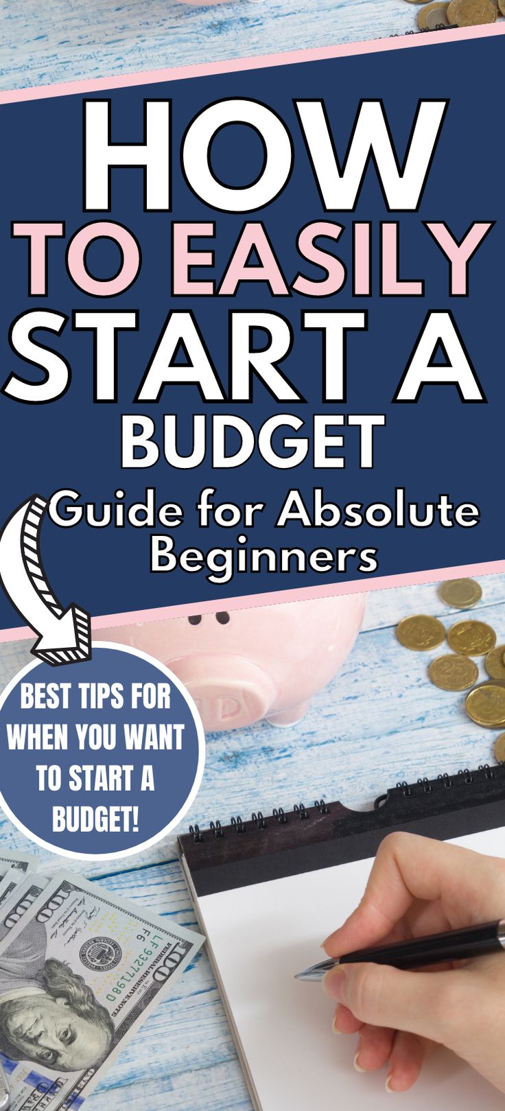 the cover of how to easily start a budget guide for absolute beginners, including money