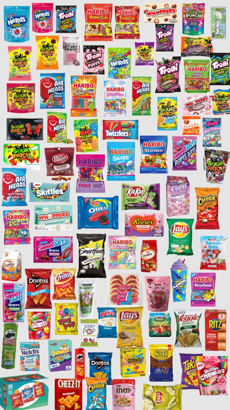 an image of many different types of snacks