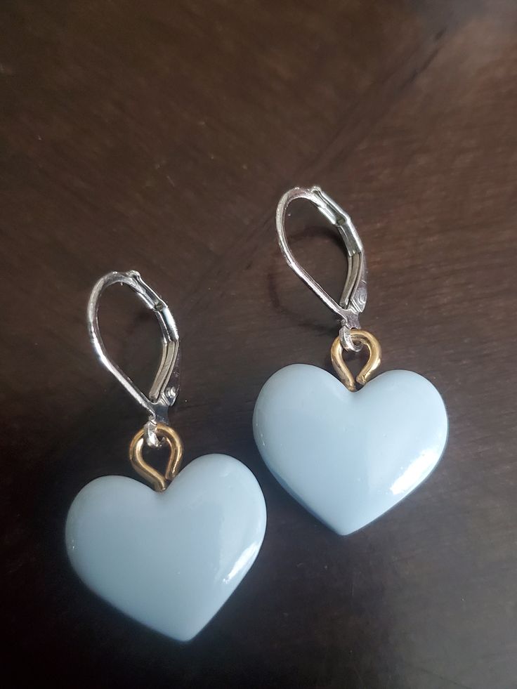 Sky Blue Heart Earrings Valentine's Day Blue Heart Earrings, Blue Heart-cut Heart Earrings For Anniversary, Blue Heart Earrings For Gift, Blue Elegant Heart Earrings For Pierced Ears, Blue Heart Cut Earrings For Anniversary, Blue Heart Cut Earrings For Valentine's Day, Elegant Blue Heart Earrings For Pierced Ears, Blue Earrings For Anniversary On Valentine's Day, Elegant Blue Earrings For Valentine's Day