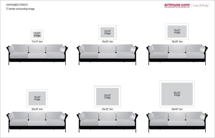 a set of six couches with different sizes and measurements for each seat, from the top to the bottom