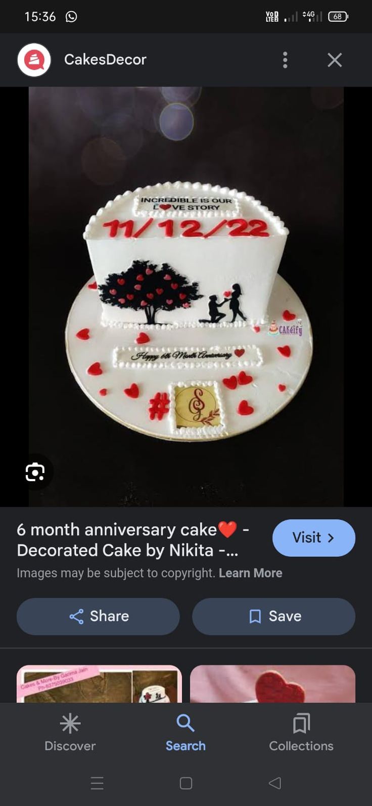 the cake is decorated with red and white icing, and it's on top of a plate