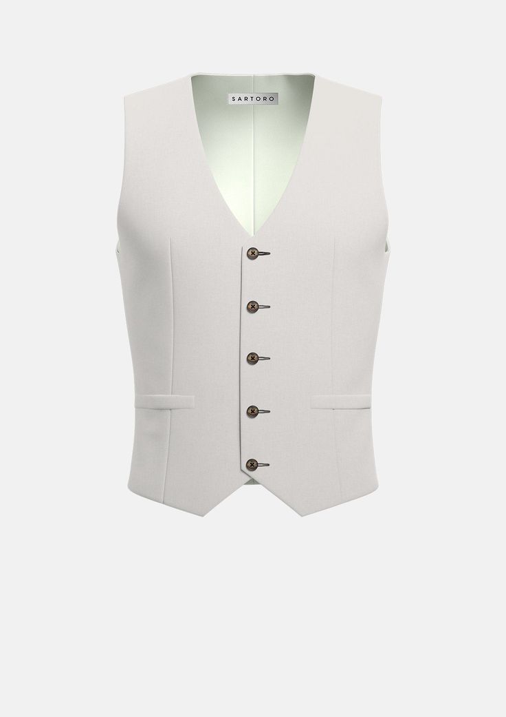 Sand Linen Vest - SARTORO Elegant Solid Color Vest For Summer, Classic Summer Vest, Classic Spring Vest For Daywear, Elegant Summer Daywear Vest, Elegant Slim Fit Vest For Spring, Tailored Formal Vest For Summer, Tailored Summer Vest For Formal Occasions, Elegant Tailored Vest For Summer, Classic Summer Business Vest