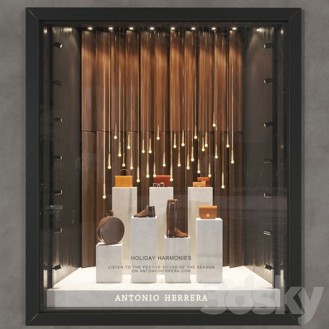 the window display for antonio herera's new store, holiday harronces