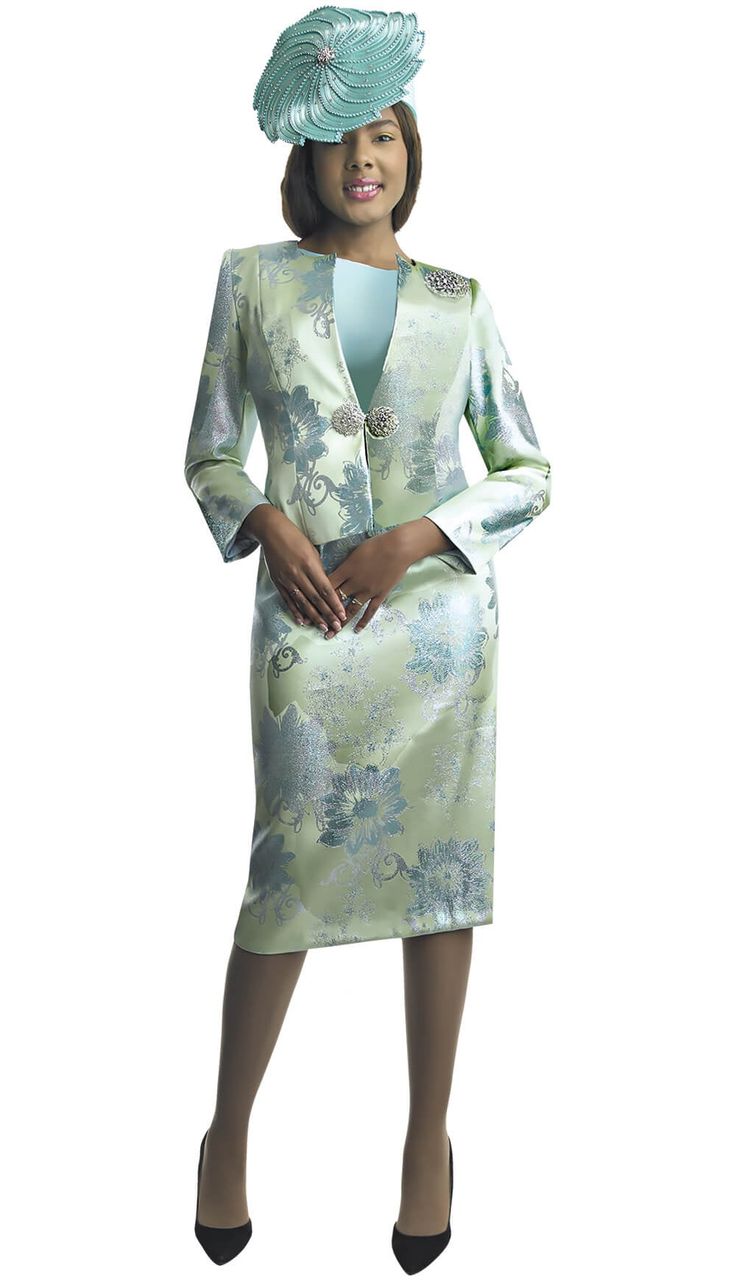 Lily and Taylor 4855 3 piece Brocade Skirt Suit Colors: Mauve, Mint, Silver Sizes: 4, 6, 8, 10, 12, 14, 16, 18, 20, 22, 24 Matching Hat: H560 Mauve H399 Silver H131 Mint Call (469)571-3647 or email DivasDenFashion@gmail.com to purchase hat Fitted Long Sleeve Sets For Spring, Formal Green Winter Sets, Green Fitted Elegant Sets, Spring Formal Fitted Sets, Green Fitted Long Sleeve Suit, Fitted Formal Sets For Spring, Elegant Long Sleeve Sets For Spring Formal Occasions, Spring Formal Sets With Long Sleeves, Formal Long Sleeve Sets For Spring