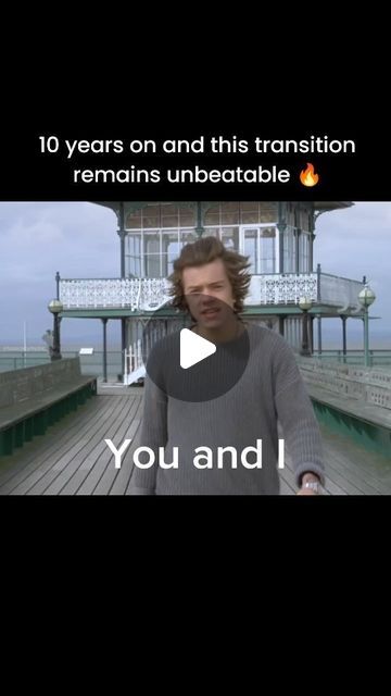 a man standing on top of a pier next to the ocean with text that reads, 10 years and this transition remains unbeatable you and i