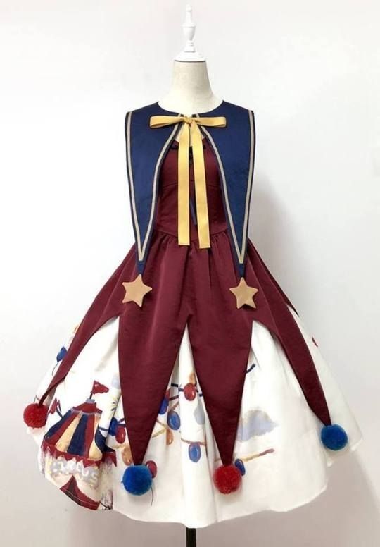 Clown Clothes, Really Cute Outfits, Fantasy Fashion, Character Outfits, Art Clothes, Lolita Fashion, Pom Poms, Costume Design, Cute Fashion