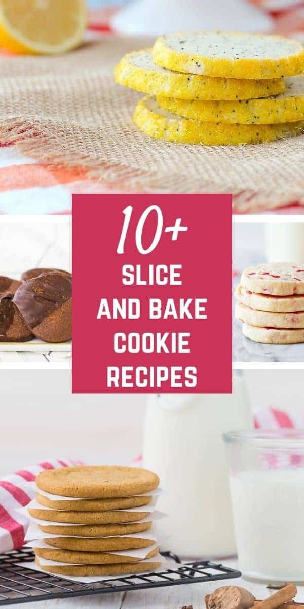 lemon cookies and other desserts with the words 10 slice and bake cookie recipes