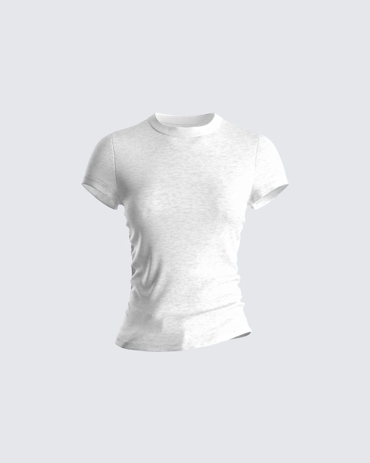 Basic, but not boring 😌 This crewneck white tee made with cotton jersey is the perfect everyday top to pair with quite literally anything. It's essential for any closet, tbh  🤍 Knit T Shirt, White Corset Dress, Modern Wear, Dr Closet, Knitted Tshirt, Mode Inspiration, Lookbook Outfits, Dream Clothes, Fame Dr