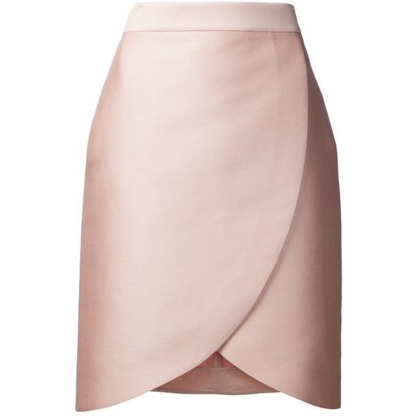 a women's pink skirt with an asymmetrical design on the side