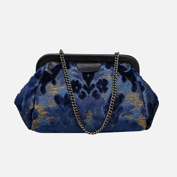 Burnout Velvet Navy Evening Bag Clutch Modern Texture, Carpet Fabric, Large Travel Bag, Burnout Velvet, Work Tote Bag, Carpet Bag, Mens Travel Bag, Evening Purse, Fashion Catalogue