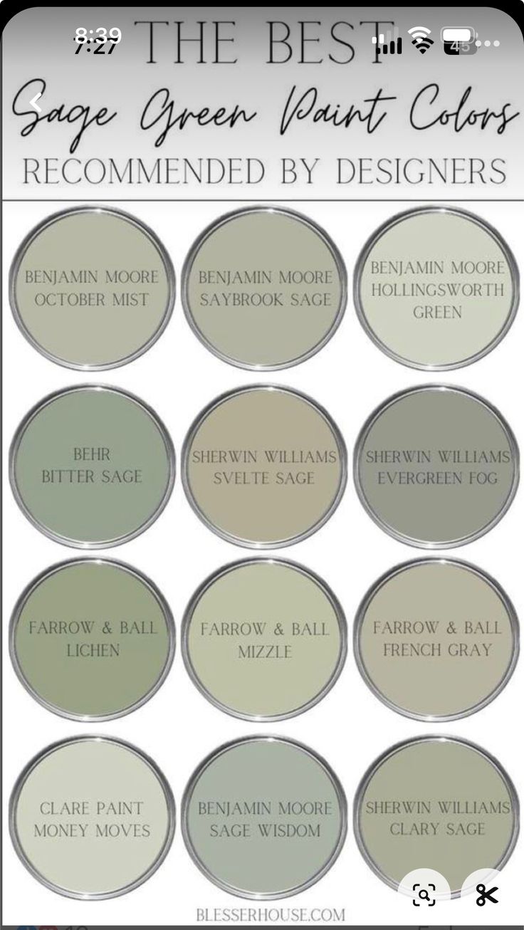 the best sage green paint colors recommended by designers