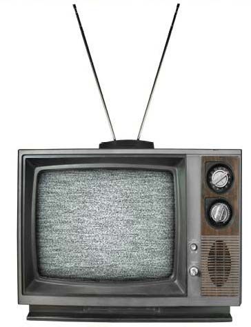 an old fashioned television with two antennas on the top and bottom, sitting in front of a white background