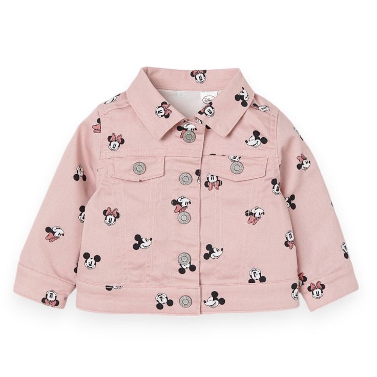 Infant Baby Girls Allover Disney Minnie Mickey Mouse Print Light Pink Long Sleeve Twill Trucker Jacket In Stretch Twill With A Printed Pattern. Collar, Snap Fasteners At Front, Decorative Pockets With Flap And Snap Fastener, And Snap Fastener At Cuffs. Unlined. - Size: 6 Months - Brand: H&M - Condition: New Without Tag, Never Worn Check Out My Other Listings To Bundle & Save On Shipping Reasonable Offers Welcome Reborn Clothes, Mickey Mouse Print, Girls Disney, Mouse Print, Twill Jacket, H&m Jackets, Snap Fasteners, Pink Long Sleeve, Disney Girls