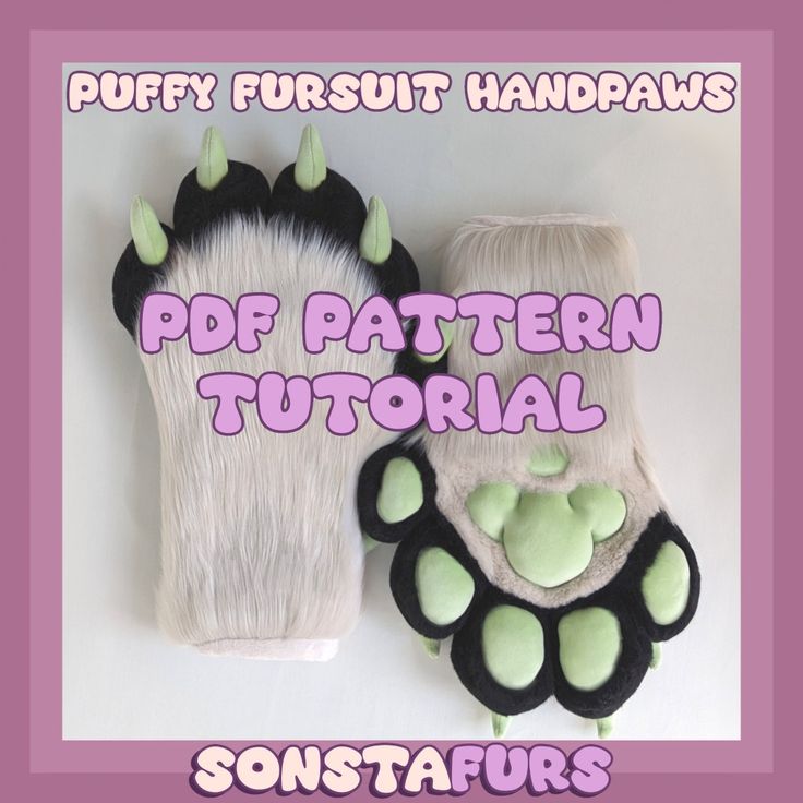 Paws Tutorial, Fursuit Paws, Fursuit Tutorial, 5 Fingers, Paw Pattern, Paw Pads, Printed Pages, A4 Paper, Pattern Download