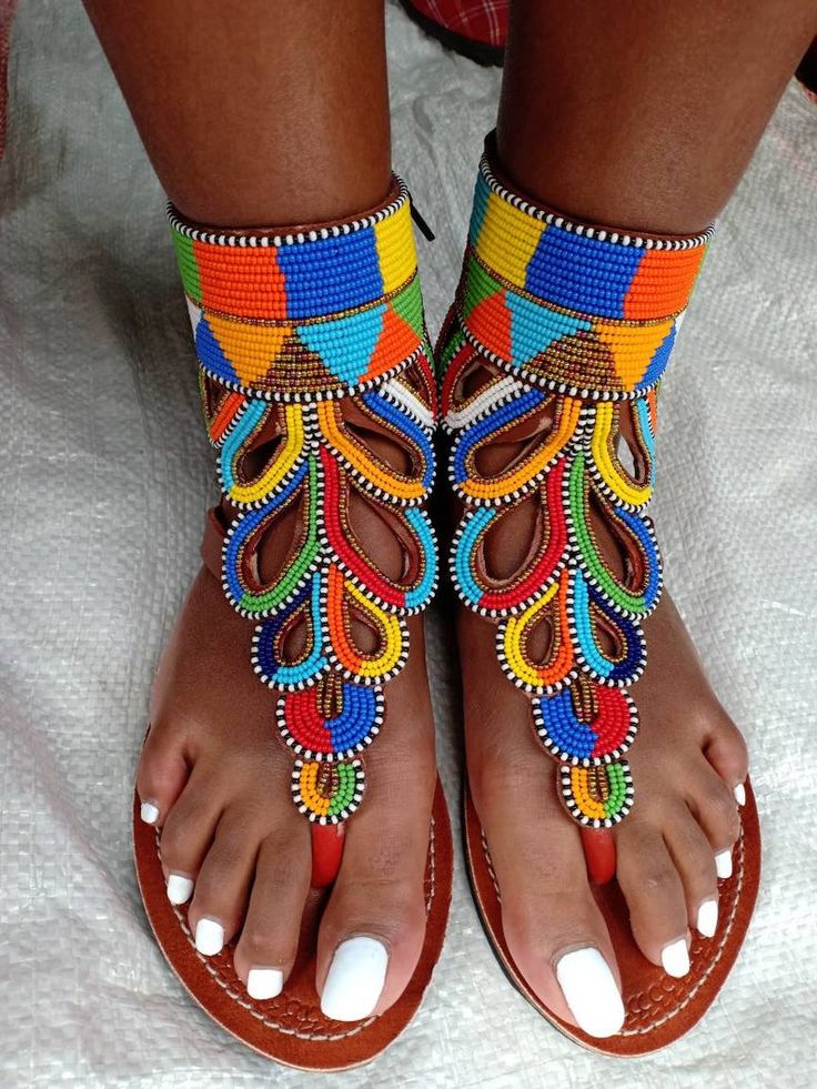 African sandals beaded gladiators outdoor sandals Summer | Etsy Beaded Leather Sandals, African Sandals, African Shoes, Beaded Shoes, Boho Sandals, Handmade Sandals, Beautiful Sandals, Beaded Sandals, Outdoor Sandals