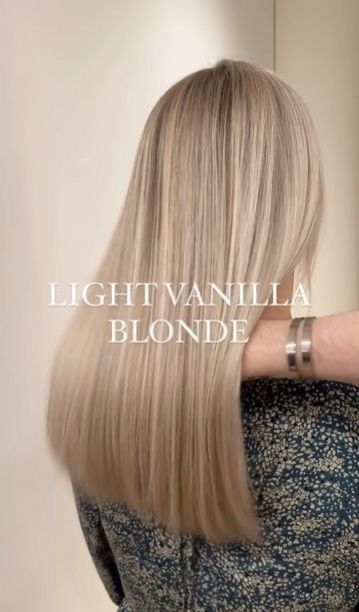 Level 10 Beige Blonde, One Color Blonde Hair, Light Vanilla Blonde Hair, Blonde Hair Vanilla, Vanilla Cream Blonde Hair, Vanilla Beige Blonde Hair, Air Touch Hair Blond, Air Touch Hair, Creamy Vanilla Blonde Hair