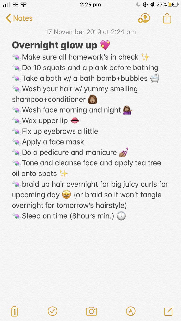 Checklist for the best overnight glow up, for hair, face care, nail care and fitness 💁🏽‍♀️💖 Glow Up Self Care Checklist, How To Have A Glo Up Overnight, How To Look Better Overnight, Selfcare Glow Up, Glow Up Tips For Your Face, Glow Up During School, Glow Up Checklist Face, Glow Up Tips Body And Face, Glow Up Face Routine