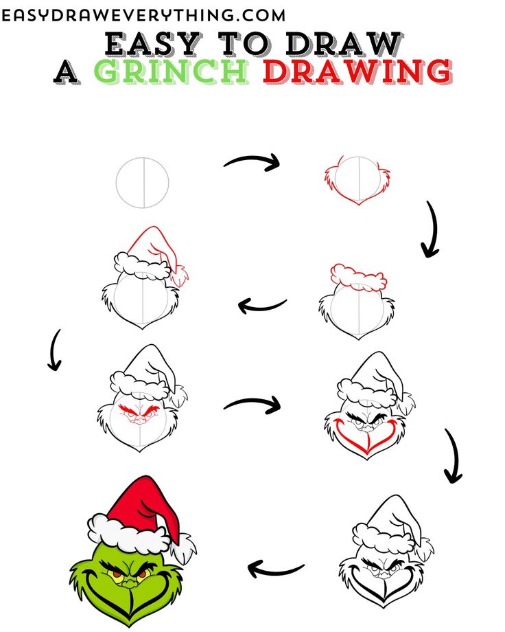 how to draw the grin face with easy steps and instructions for children's drawing