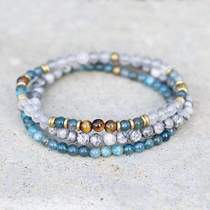 Apatite, Tigers Eye and Jasper Delicate Bracelet Set Winter Beaded Bracelets, Stone Bracelet Ideas, Young Enterprise, Beaded Eye, Homemade Bracelets, Beaded Jewelry Bracelets, Embroidery Bracelets, Bracelet Inspiration, Diy Bracelet Designs