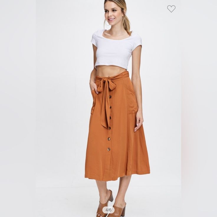 *100% Rayon *Button Up Midi Skirt *Camel Colored Button Up Midi Skirt, Midi Jean Skirt, Tweed Midi Skirt, Black Straight Skirt, Burberry Skirt, White Floral Skirt, Burgundy Skirt, Black Lace Skirt, Silk Midi Skirt