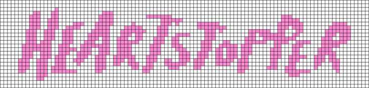 a cross stitch pattern that looks like it has been made with pink squares and lines